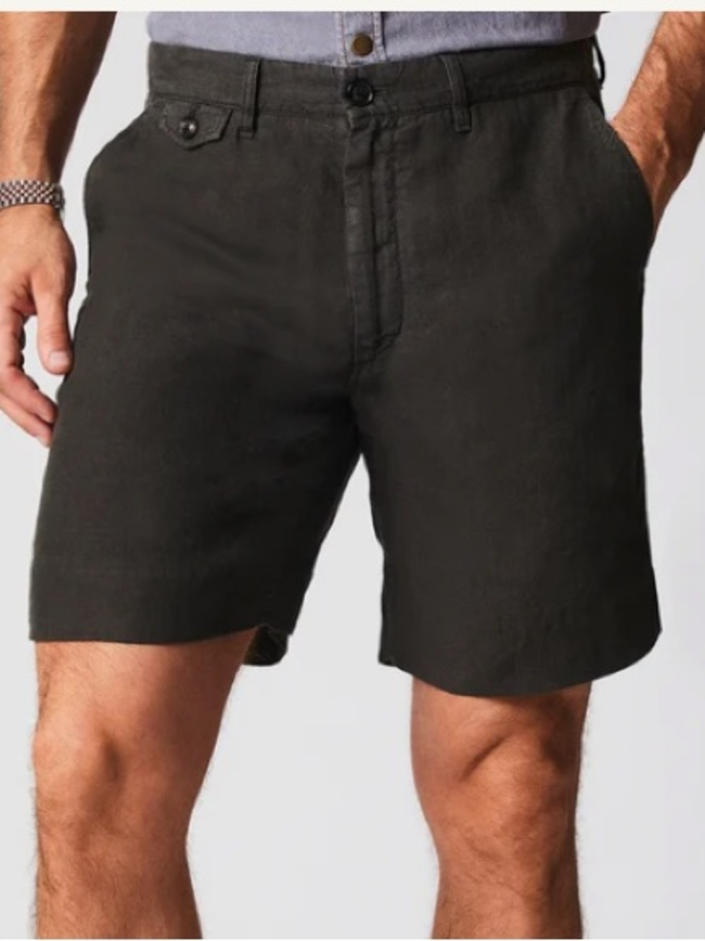Billy Reid dark gray Linen Moore Shorts
